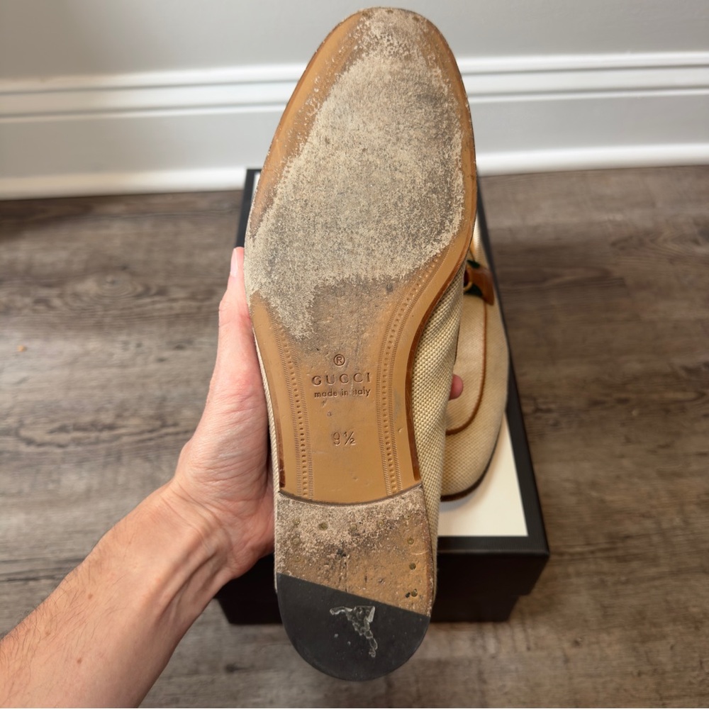 GUCCI Men’s Canvas Charlotte Vintage Horsebit Loafers - Picture 10 of 17